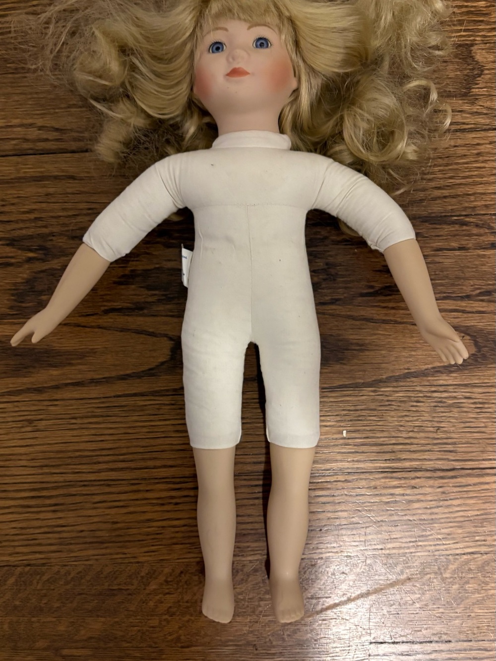 Vintage Collectible Porcelain Doll By Show Stoppers Doll Blonde Hair Blue Eyes